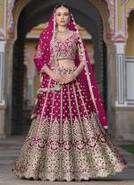 Butterfly Net Hot Pink Wedding Wear Embroidery Work Lehenga Choli